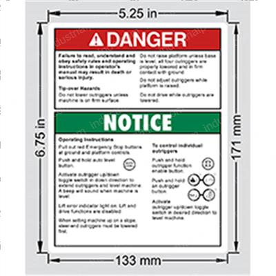 Picture of Decal - Operationg Instructions
