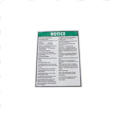 Picture of Decal Notice Platform Oper Ins