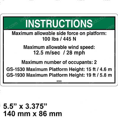 Picture of Decal - Notice Side Force Ansi