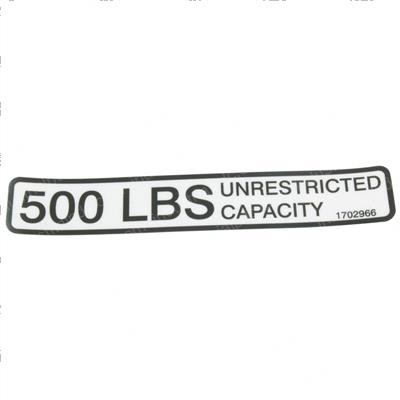 Picture of Decal - 500# Cap 1.00 X 6.00