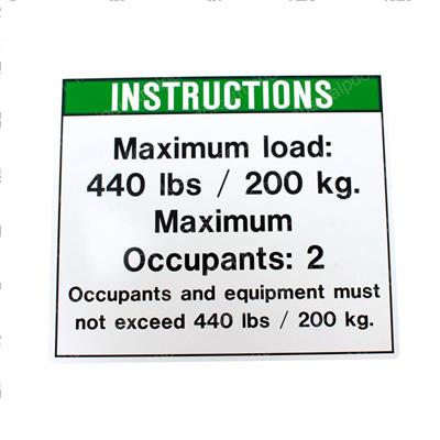 Picture of Decal Notice Max Cap 440 Lbs