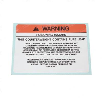 Picture of Label Lead Warning