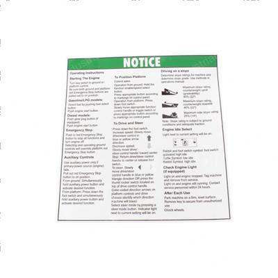 Picture of Decal Notice Operating Inst