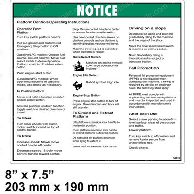 Picture of Decal - Notice Oper Inst Plat
