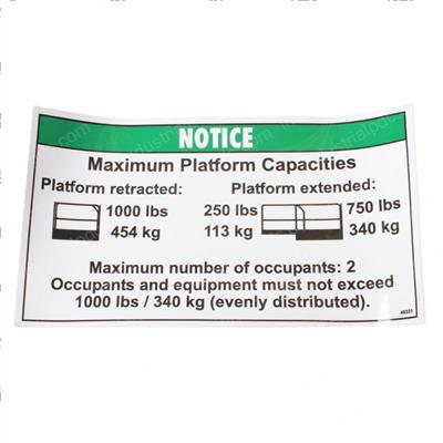 Picture of Decal Notice Max Cap 1000/250