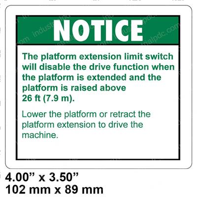 Picture of Decal - Platform Ext Limit