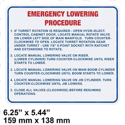 Picture of Label Manual Lowering