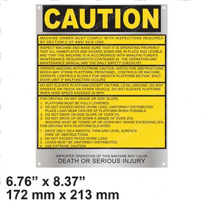 Picture of Nameplate Caution