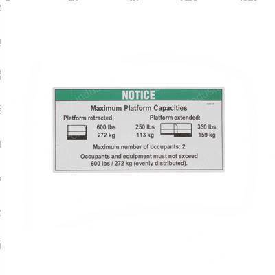 Picture of Decal - Max Capacity 600 Lbs