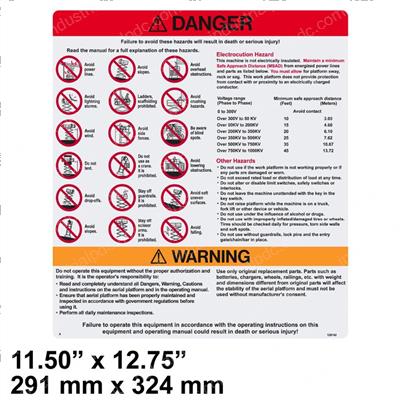 Picture of Decal - Danger/Warning Englis