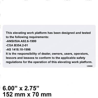 Picture of Decal - on/Off Slab Ansi99/Cs