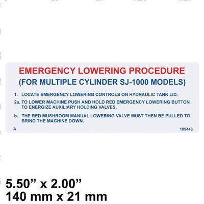 Picture of Decal - Emergency Lowering