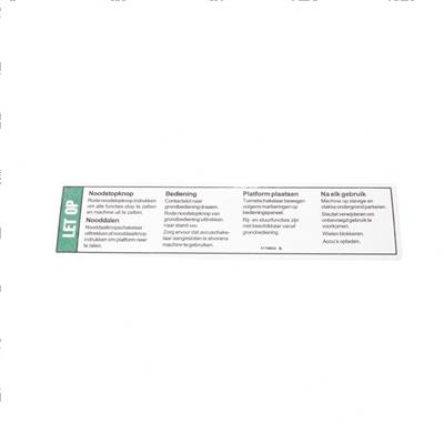 Picture of Decal Notice Oper Inst Gcp