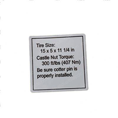 Picture of Decal - Tire Size Torque Specs