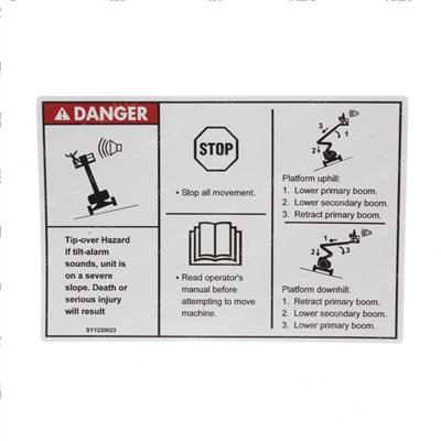 Picture of Decal - Danger Tilt Alarm