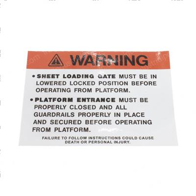Picture of Decal - Warning Platform