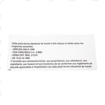 Picture of Label French on/Off Slab an