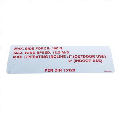 Picture of Label Wind Speed and Side F