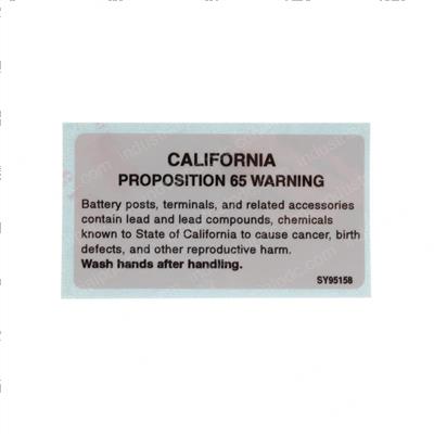 Picture of Decal - Calif Prop 65