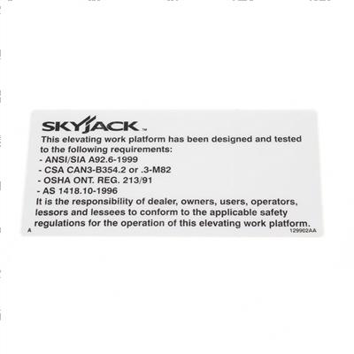 Picture of Decal - on/Off Slab Ansi/Csa