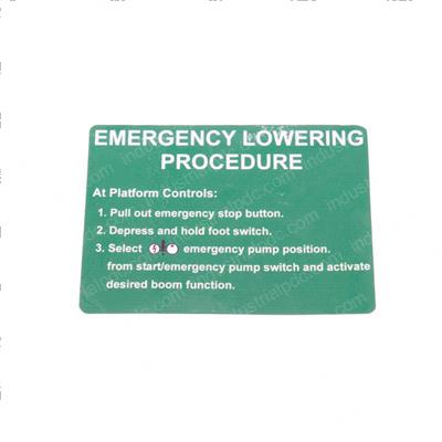 Picture of Label Emergency Lowering at