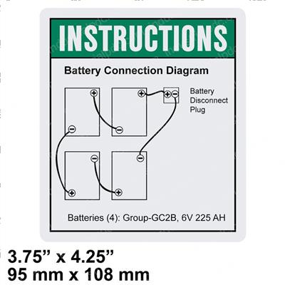 Picture of Decal - Battery Conn Diaggr