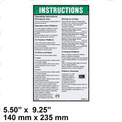 Picture of Operating Instructions Decal