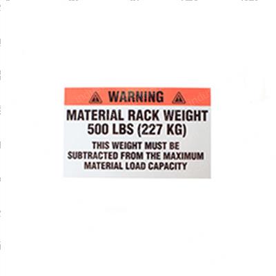Picture of Warning Mat Rack 500lb Decal