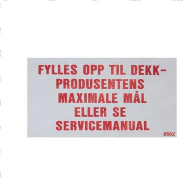 Picture of Decal - Norway Tire Inflation