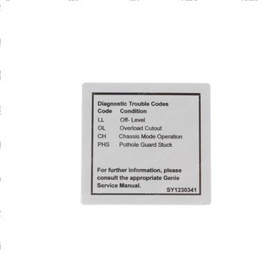 Picture of Decal - Diag Codes