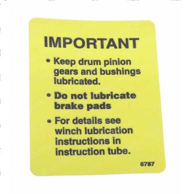Picture of Decal Winch Lube Inst