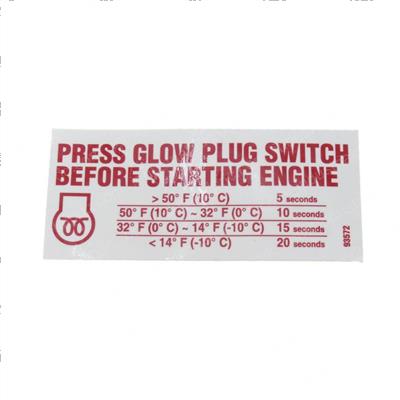 Picture of Decal - Glow Plug Ansi/Csa