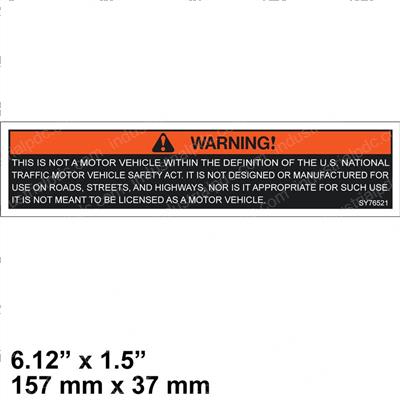 Picture of Decal -  Not Motor Vehicle
