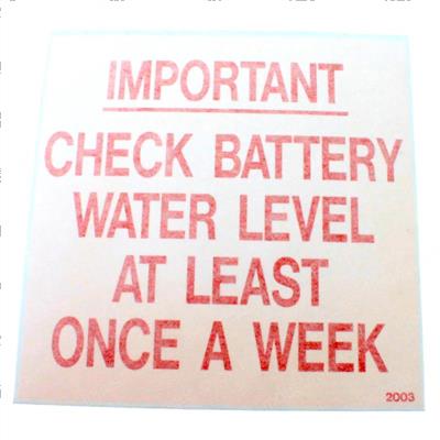 Picture of Decal - Battery Water Level