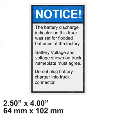 Picture of Decal - Notice Battery