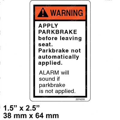 Picture of Decal - Operator Warning