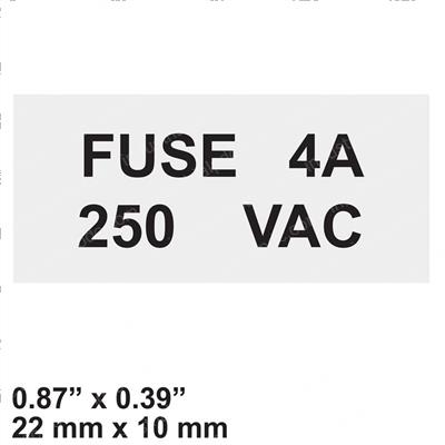 Picture of Decal - Fuse 4a 250 Vac