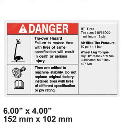 Picture of Decal-Danger-Tipover-Air Tires