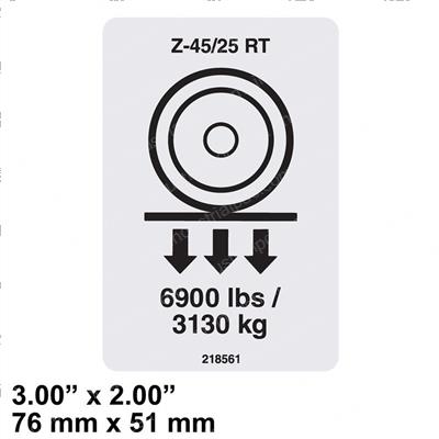 Picture of Decal-Wheel Load-Z45/25 Rt