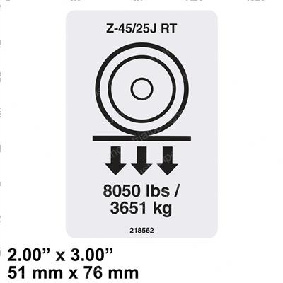 Picture of Decal-Wheel Load-Z45/25j Rt