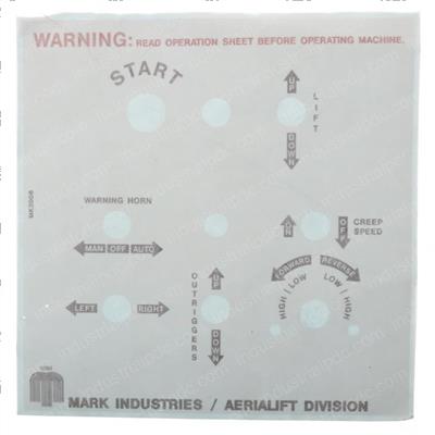 Picture of Decal, Upper Control Box