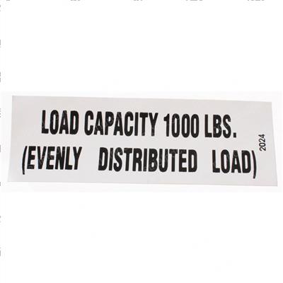 Picture of Decal - Load Capcity 1000 Lbs.