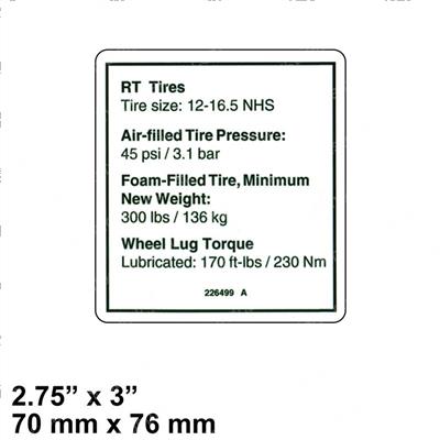 Picture of Decal-Notice-Tire Pressure