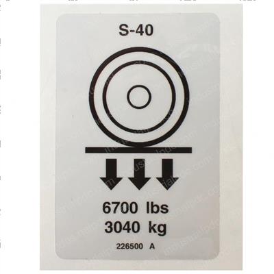 Picture of Decal-Label-Wheel Load S-40