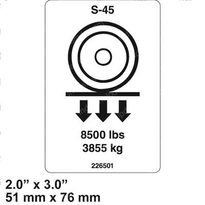 Picture of Decal-Label-Wheel Load S-45
