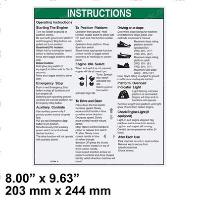 Picture of Decal- Operating Instructions