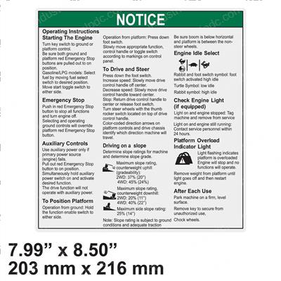 Picture of Decal- Operating Instructions