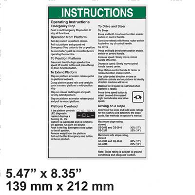 Picture of Decal - Oper Instructions