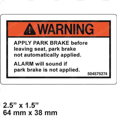 Picture of Decal - Apply Parking Brake