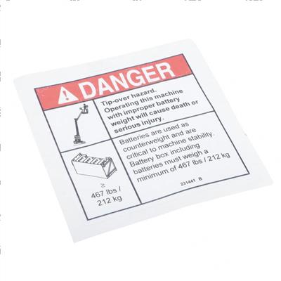 Picture of Decal-Danger-Tipover Battery W